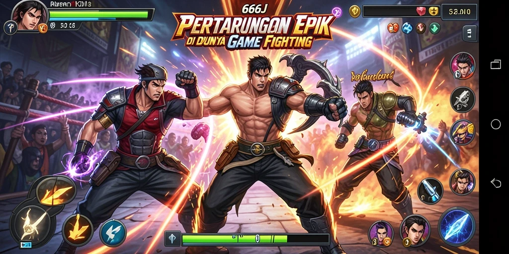 Screenshot utama 666J menunjukkan aksi pertarungan yang intens dan mendebarkan.