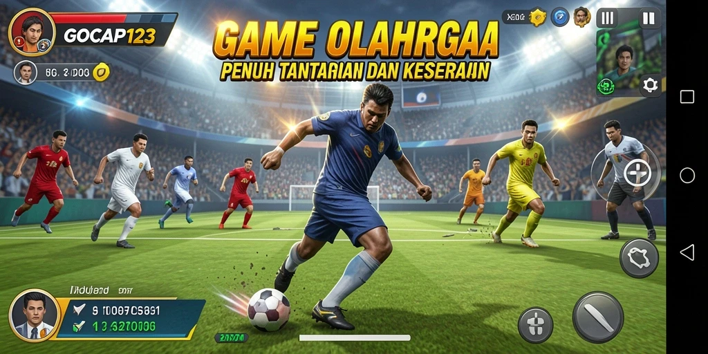Tampilan gameplay seru dalam GOCAP123 yang menggambarkan aksi olahraga.