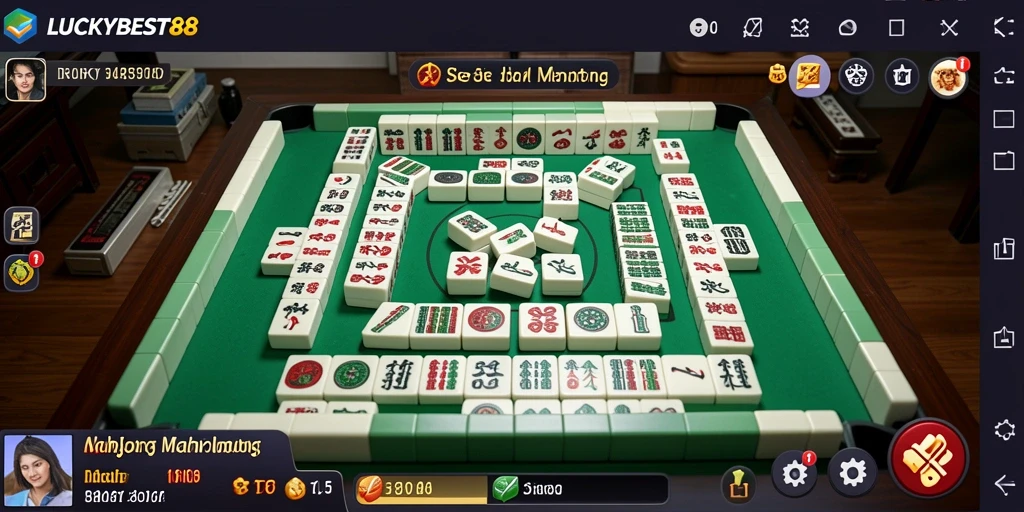 Tampilan gameplay menarik dari LUCKYBEST88 yang penuh tantangan Mahjong.