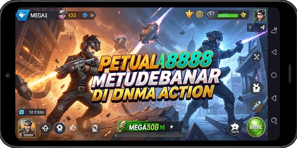 Tampilan gameplay seru di MEGA888 saat bertarung melawan musuh.