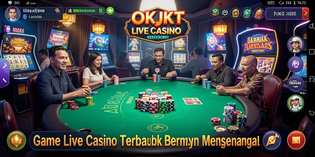 Tampilan langsung dari dealer dalam game Live Casino di OKJKT.